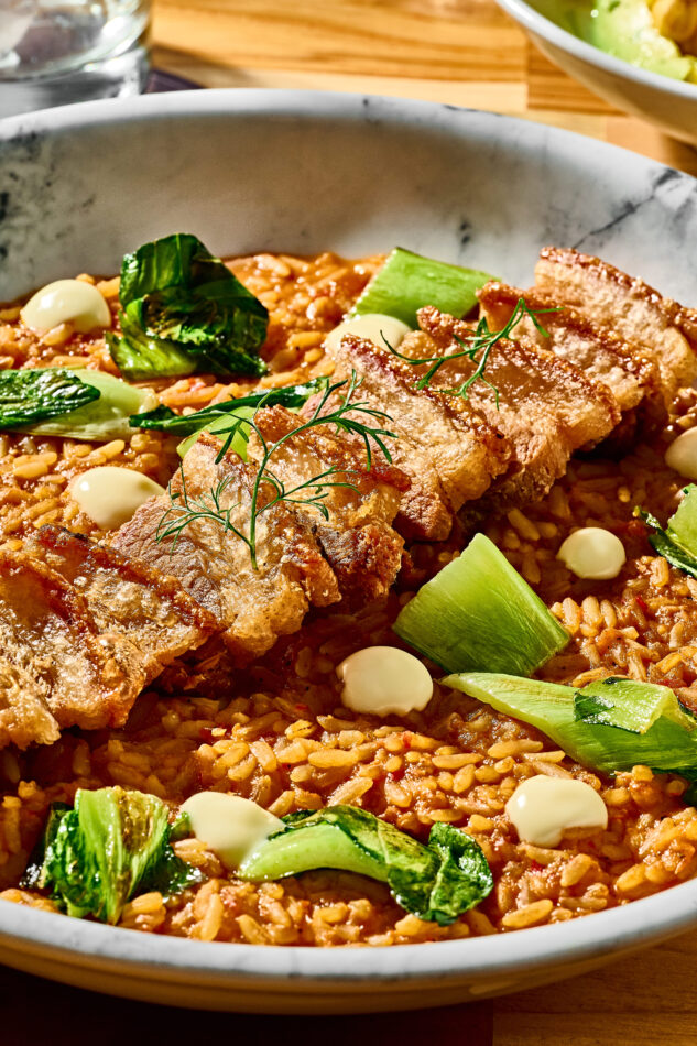 arroz cremoso de chicharrón